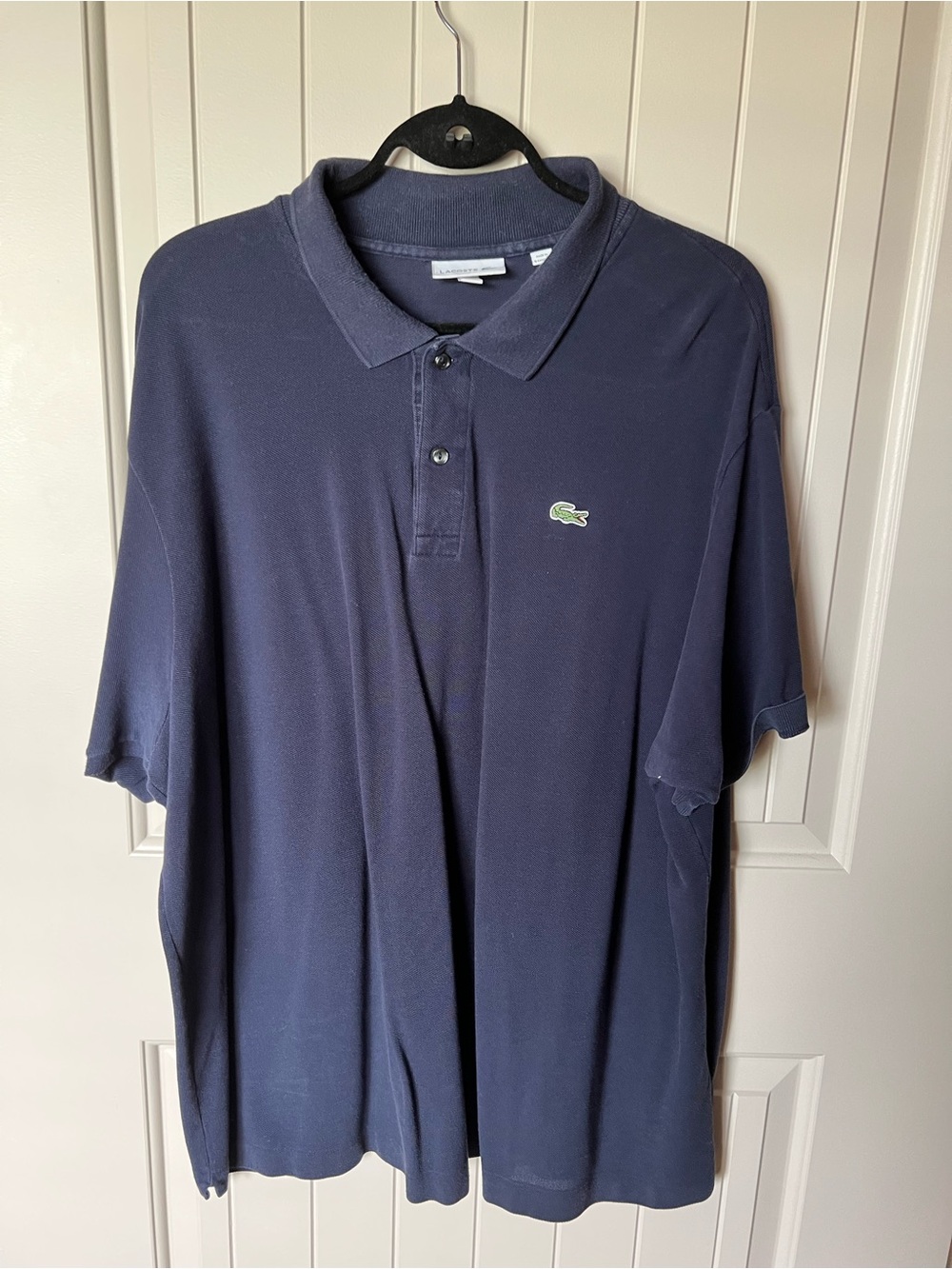 Lacoste Men’s Dark Blue Polo with Green Crocodile Logo